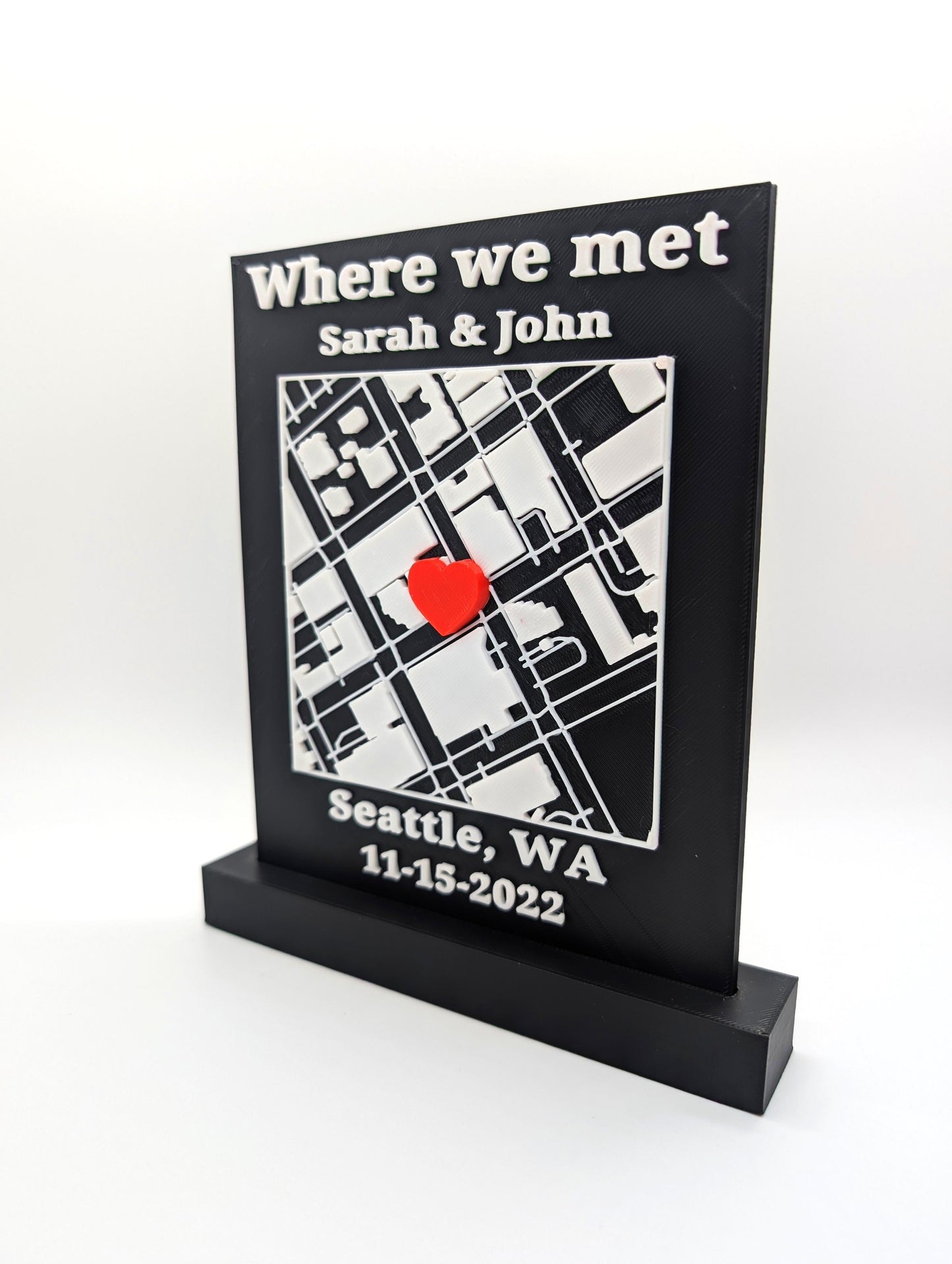 Custom 3D Map Keepsake | Personalized 'Where We Met' Gift for Couples